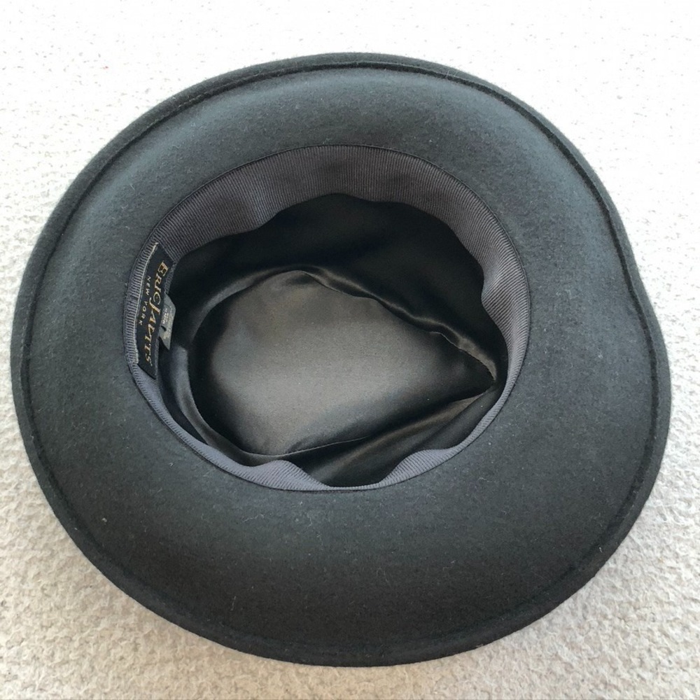 Eric Javits Ms Cool Fedora Womens OS Black Wool Felt Sustainable Classic Hat - Picture 7 of 11